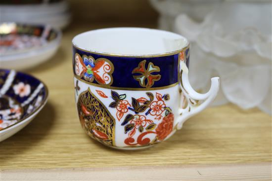 A group of assorted teawares including Victorian porcelain and Crown Derby